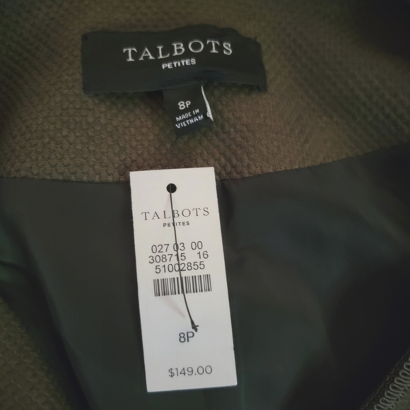 Talbot's Olive Green Knit Double-Breasted Blazer - Picture 6 of 6